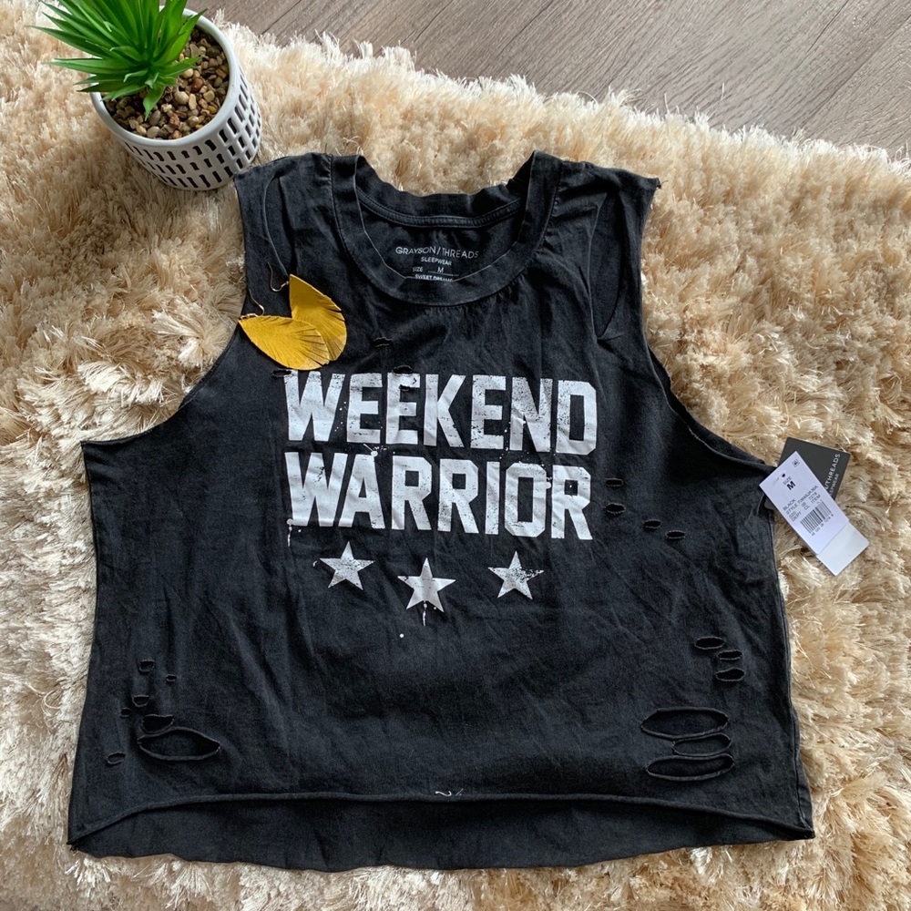 Distressed crop top